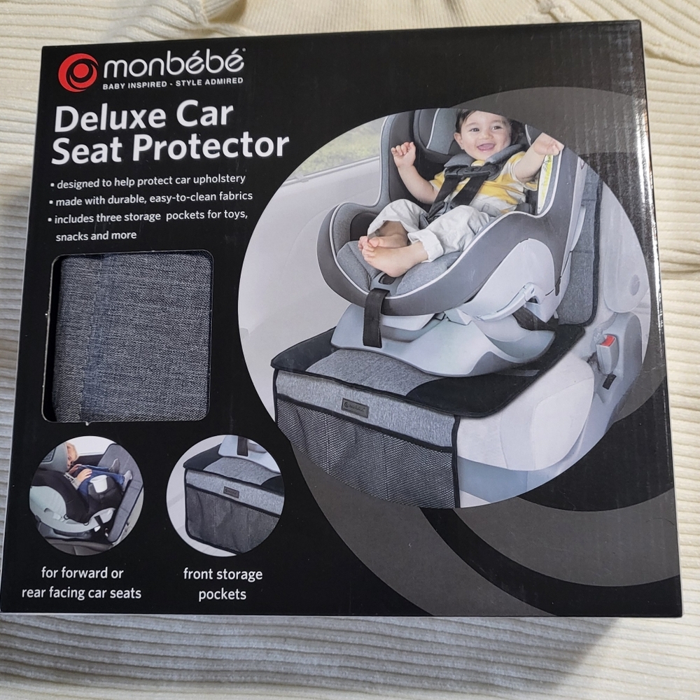 Monbebe Deluxe Car Seat Protector - Gray NIB